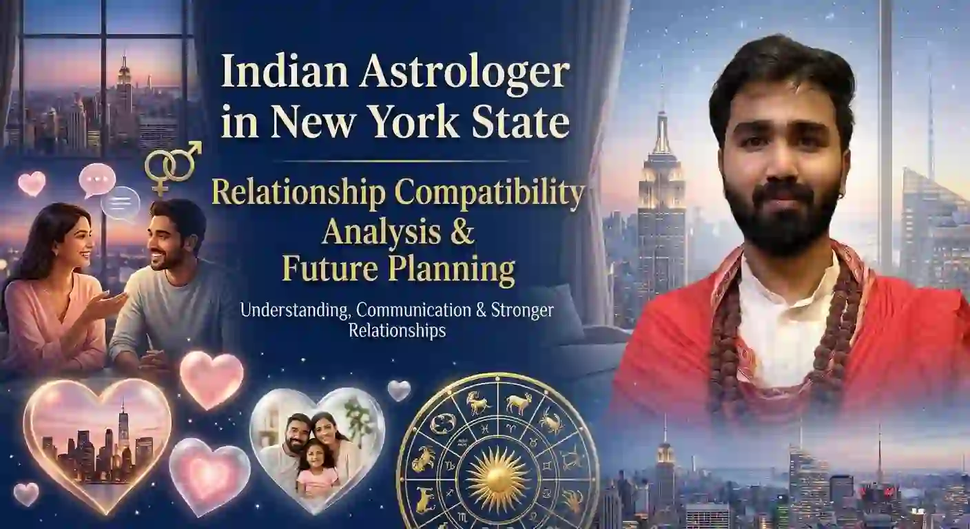 Indian Astrologer in New York State for Relationship Compatibility Analysis & Future Planning